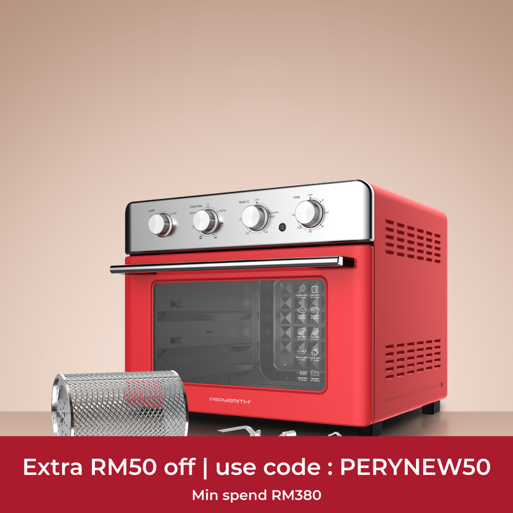 PERYSMITH PS9000BK/R AIR FRYER OVEN BLACK/RED PerySmith Malaysia